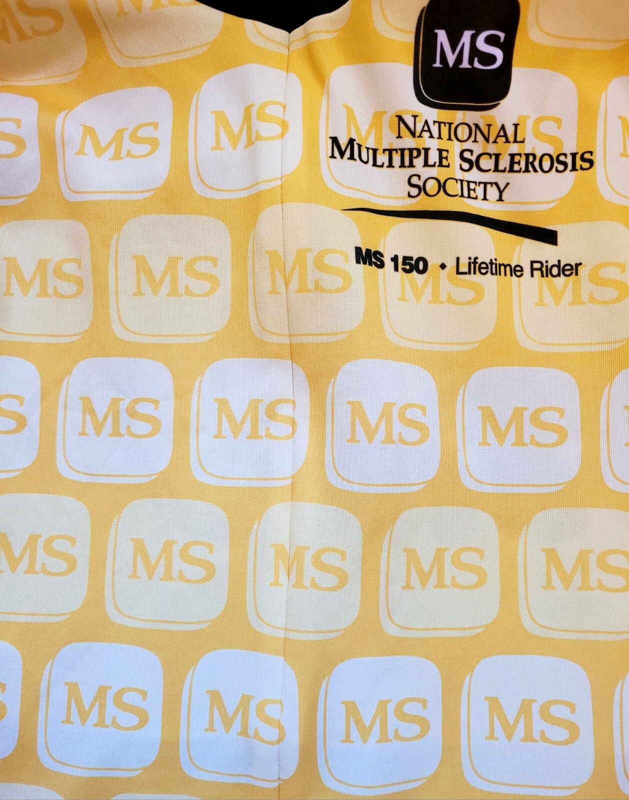 MS 150 Lifetime Rider Voler Cycling Jersey Large 3/4 Zip Yellow Free Shipping