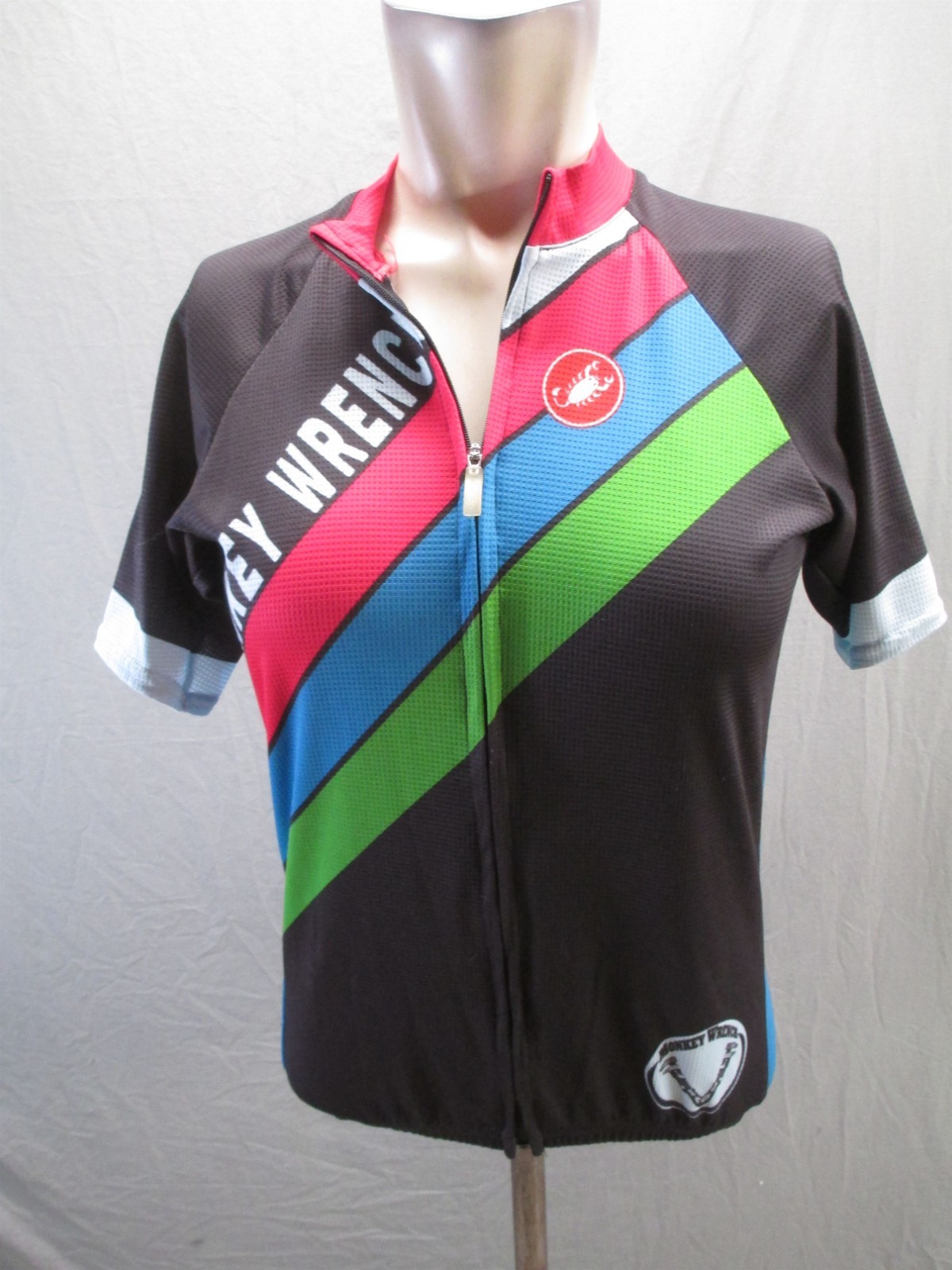 Castelli Size M Womens Multicolor Cycling Stretch Back Pocket Full Zip Top 437