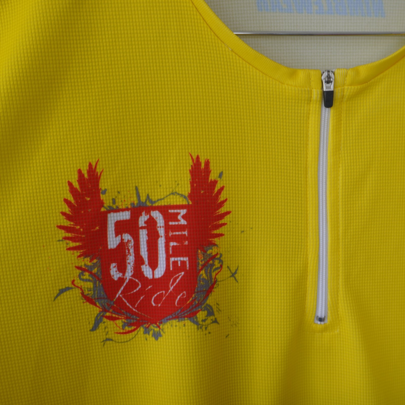 Nimblewear Rwanda Cycling Jersey XL Yellow Blue Short Sleeve Polyester 50 Mile R