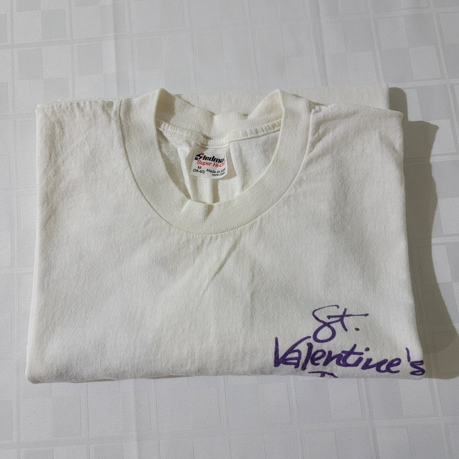 Vtg 1990 M Stedman USA Single Stitch St Valentines Day Massacre Bike Race Tshirt
