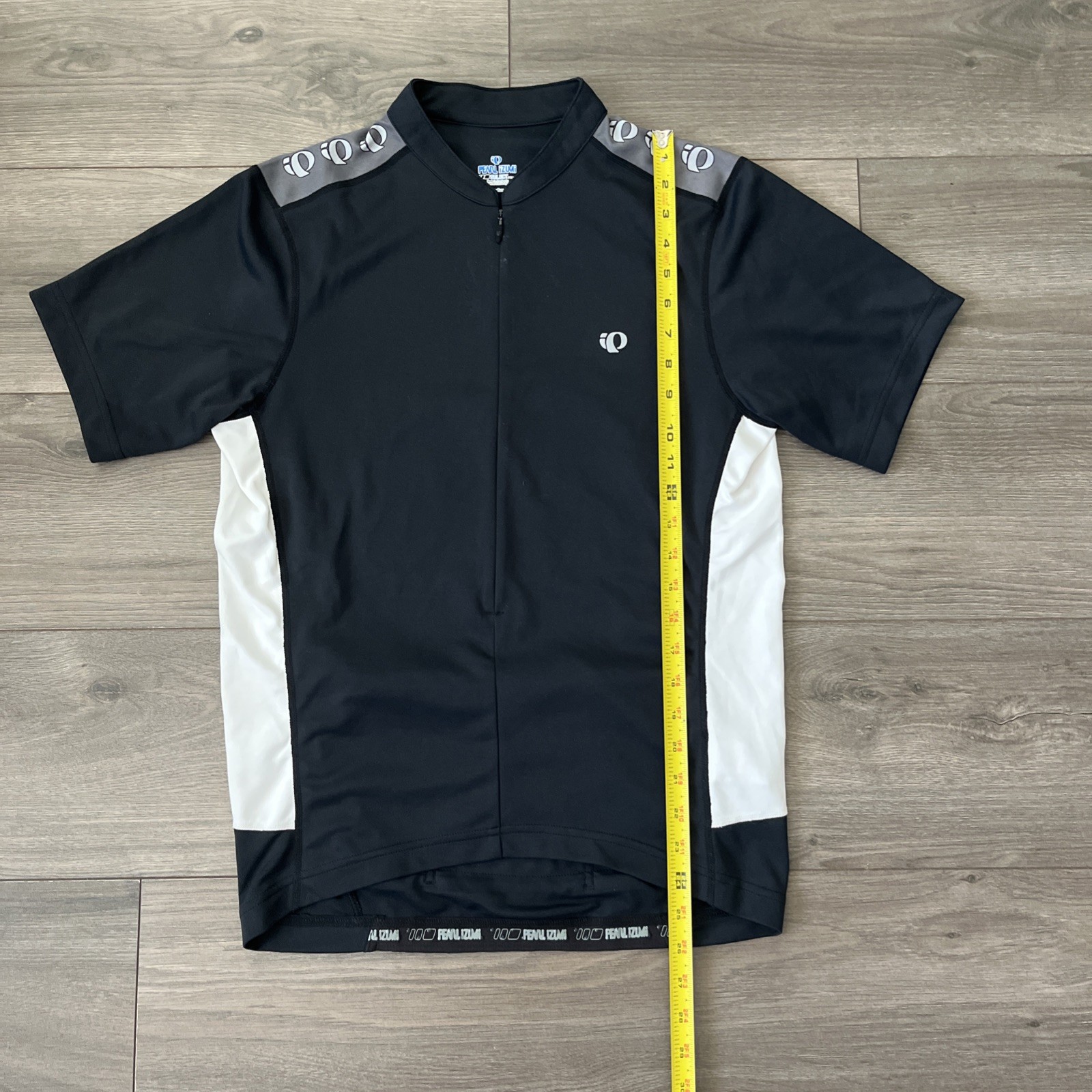 Pearl Izumi 3/4 Zip Cycling Jersey Short Sleeve Black White Gray Mens M