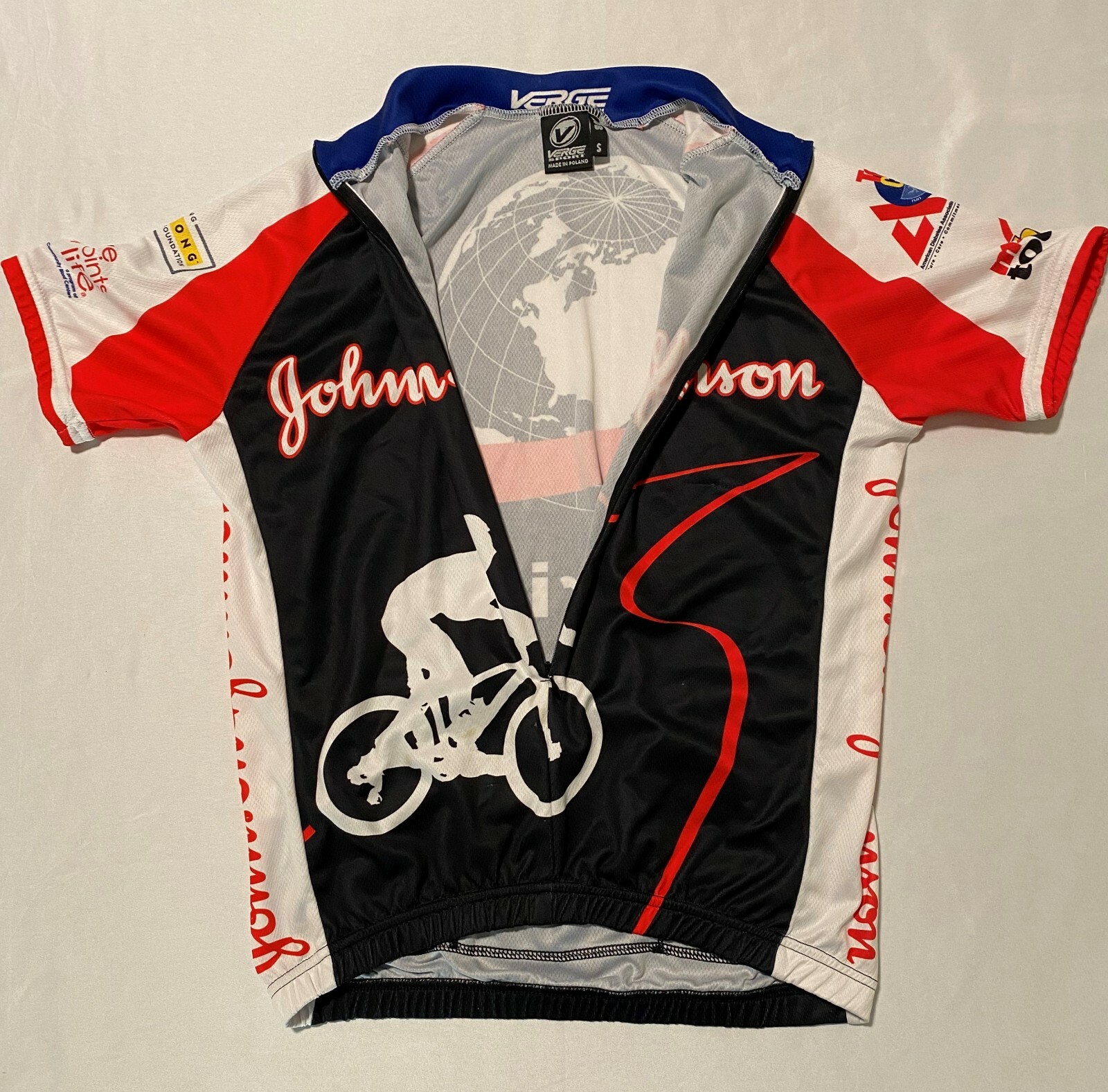 Verge Sport 3/4 Zip Johnson Johnson Men Jersey 100% Polyester Size S Made Poland