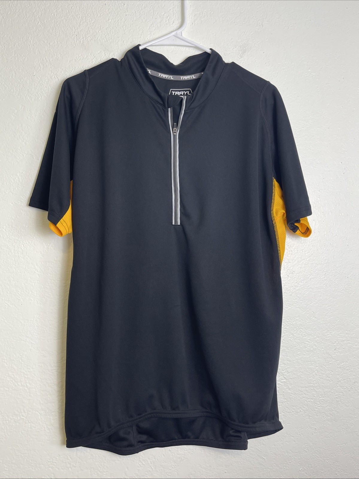 Trayl Cycling Black Orange Biking Jersey 1/2 Zip Men’s M