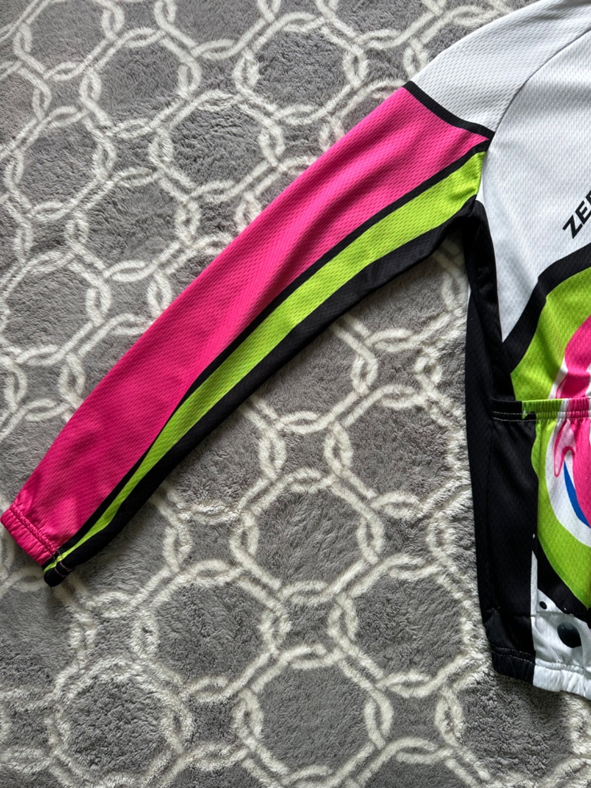 Zero Bike Cycling Jersey Women’s M Multicolor Long Sleeve Back Pocket Full Zip