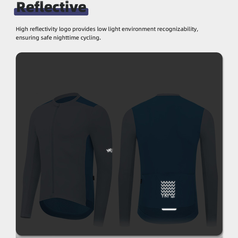 Men Pro Cycling Jersey Long Sleeve Road Bike Shirt Breathable Tops Quick Dry