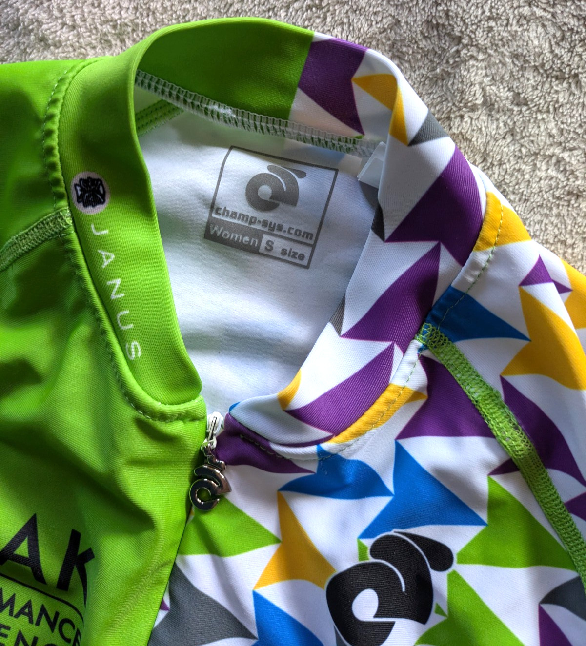 CHAMPION SYSTEM Triathlon Tri Jersey Womens S Cycling Sleeveless Green White