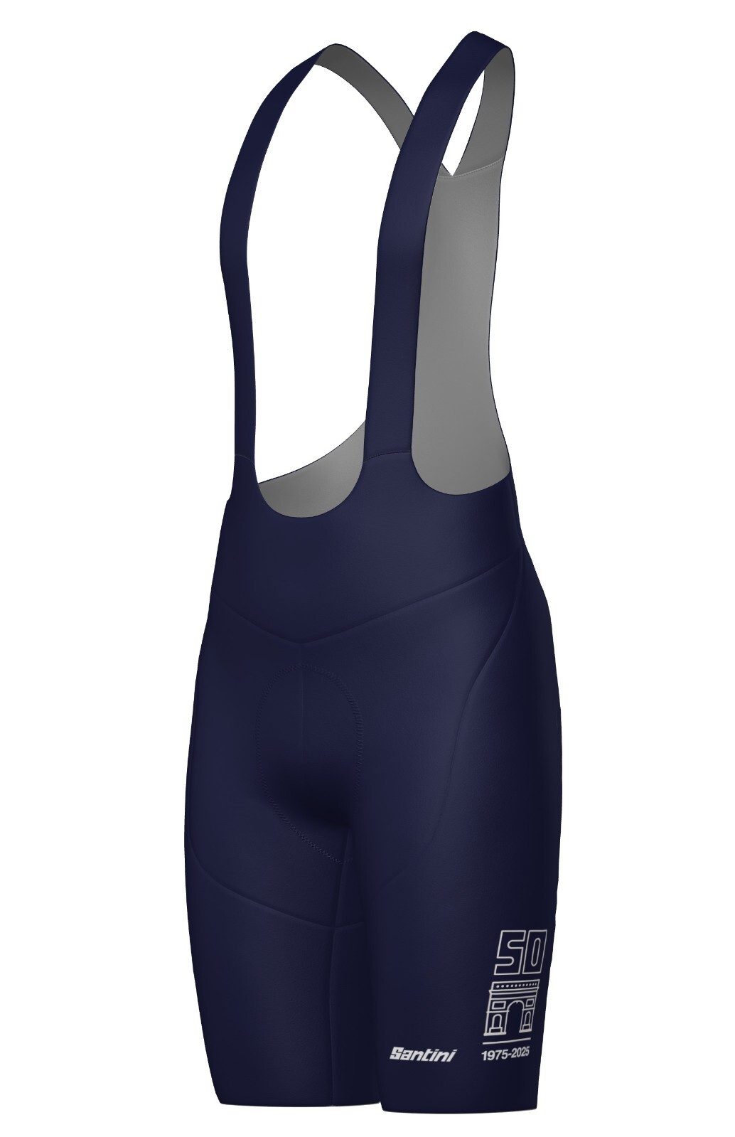 Official 2025 Tour de France Arrivee ARC DE TRIOMPHE Mens Bib Shorts by Santini