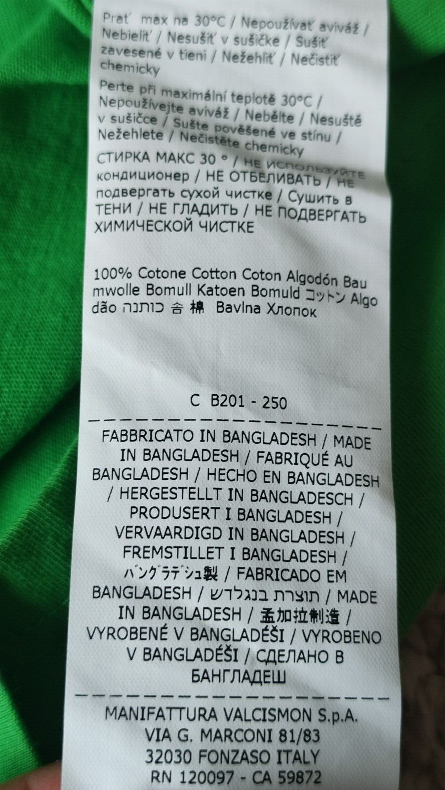 Castelli Ventaglio TEE Men’s Short Sleeve T-Shirt 100% Cotton,Green Size: M NEW!