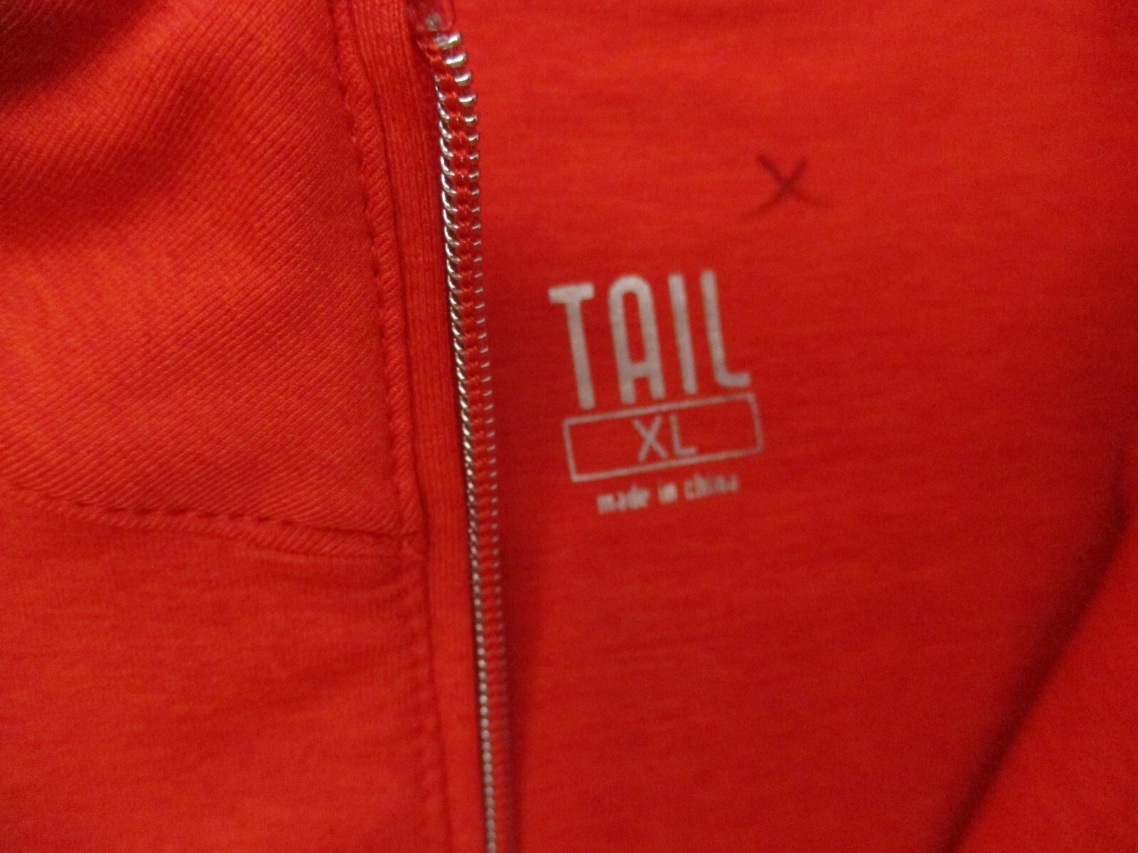 TAIL Size XL Women Red Stretch 1/2 Zip High Neck Short Sleeve Cycling Jersey 297