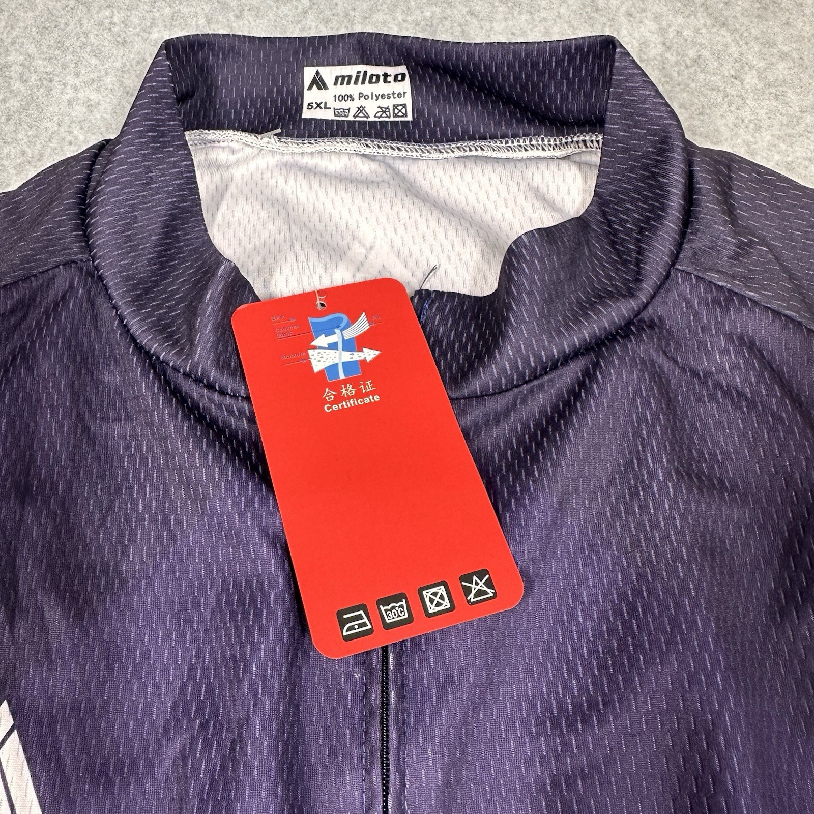 Miloto Racing Cycling Jersey 5XL Blue Aqua Full Zip Bottle Holder NWT