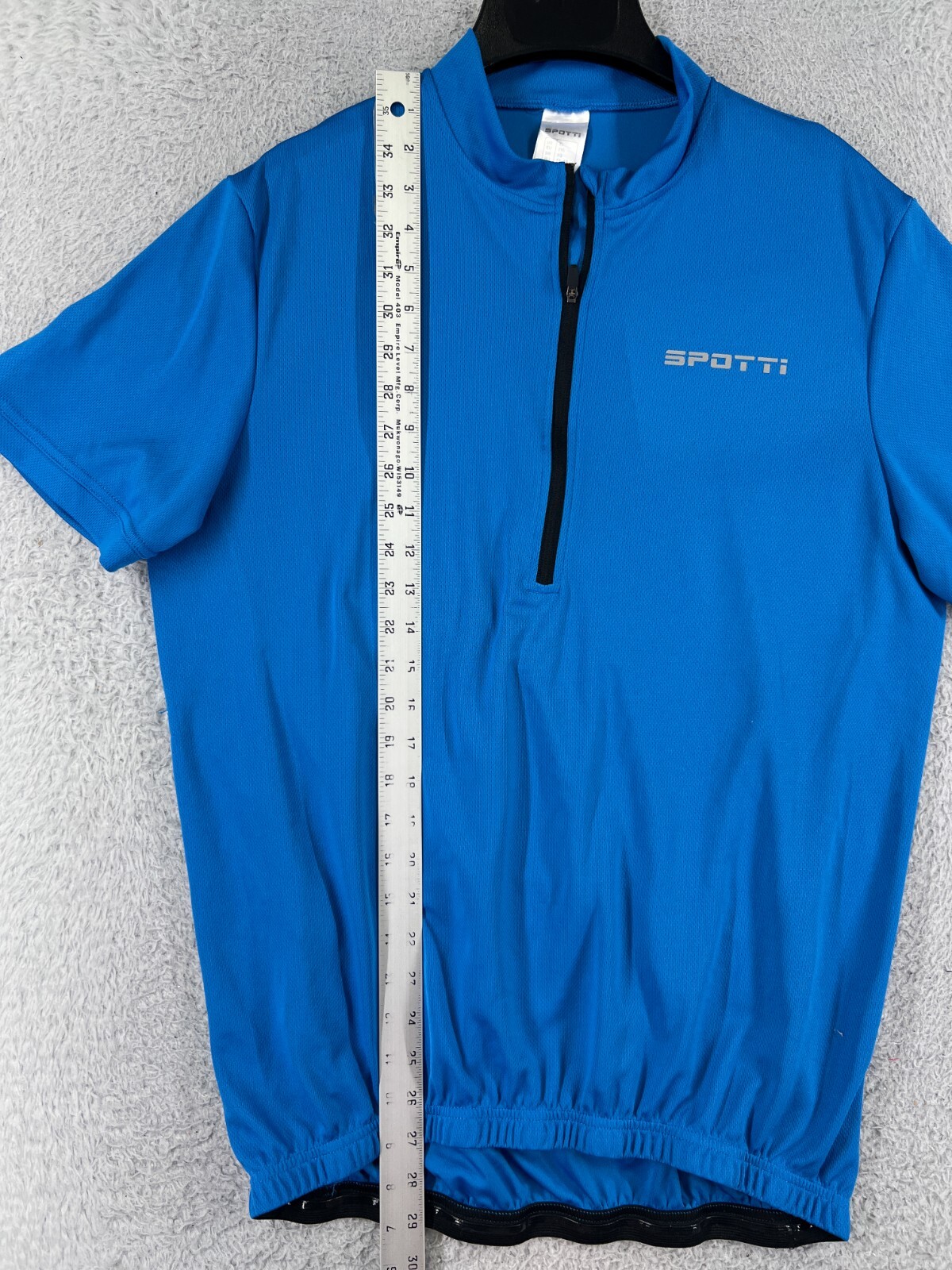 Spotti Shirt Mens Extra Large Blue 1/2 Zip Short Sleeve Polyester Pockets