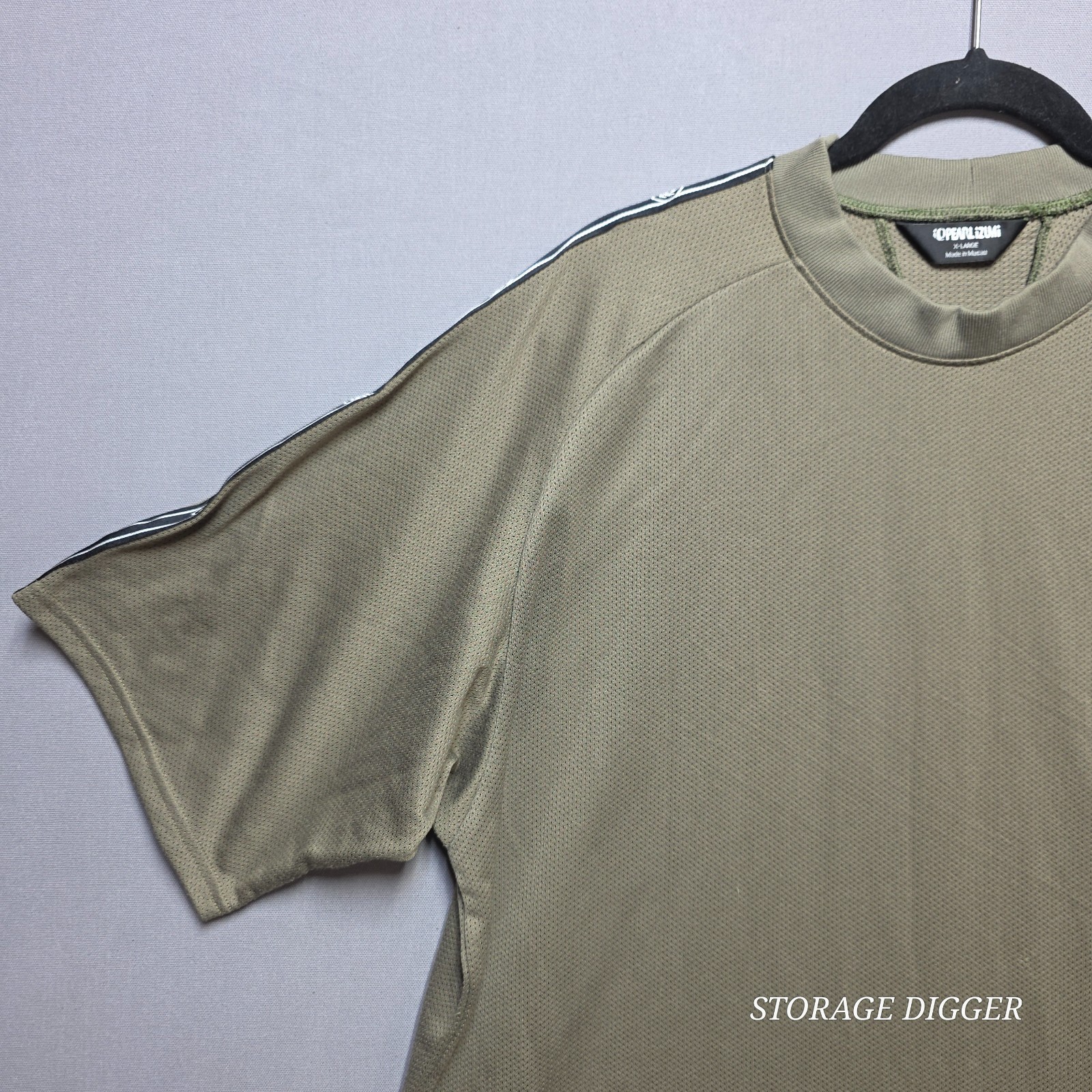 Pearl Izumi Cycling Shirt Mens XL Olive Green Mesh Raglan Sleeve Performance