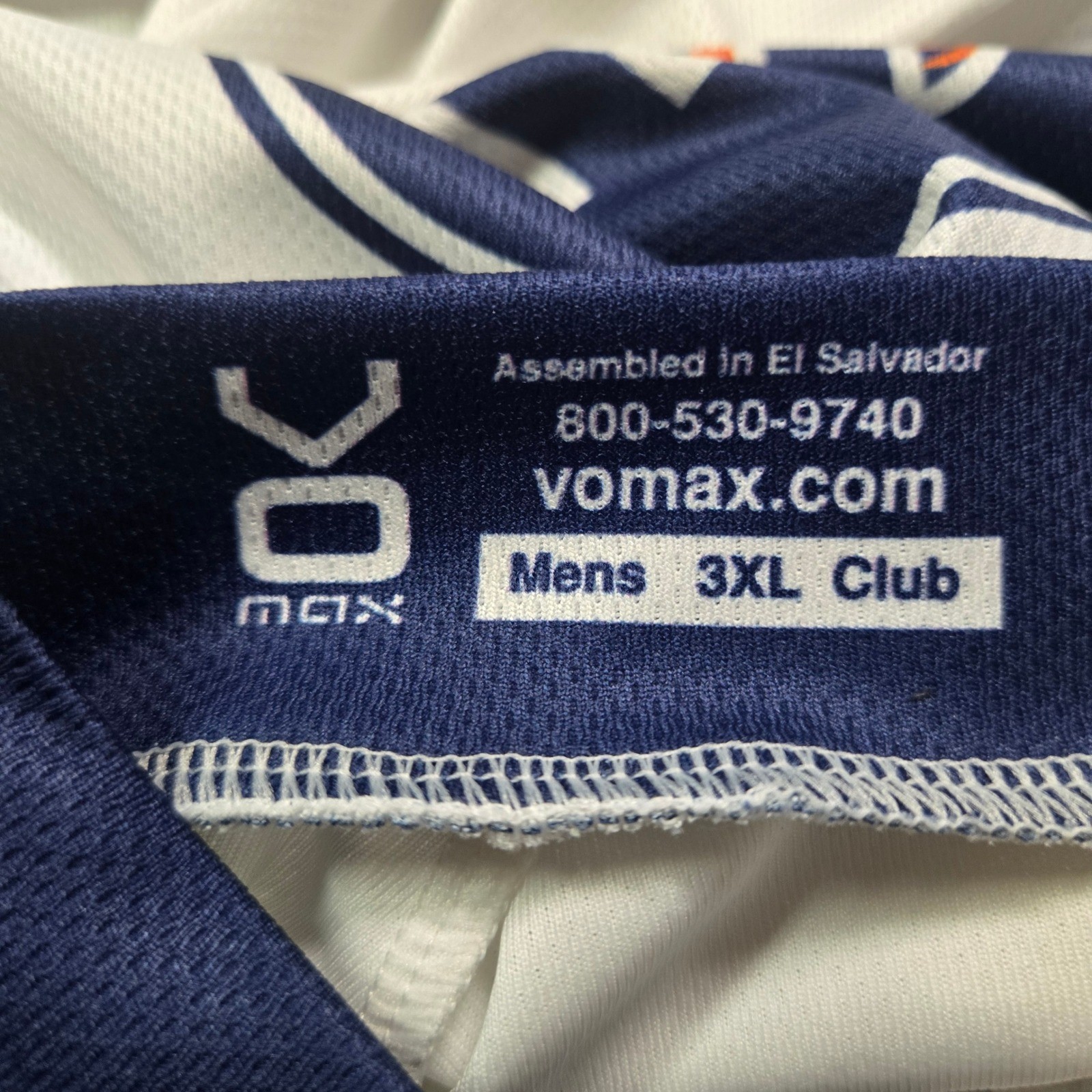 VOmax Detroit Tigers MLB Cycling Jersey Mens 3XL White Navy Blue Quarter Zip