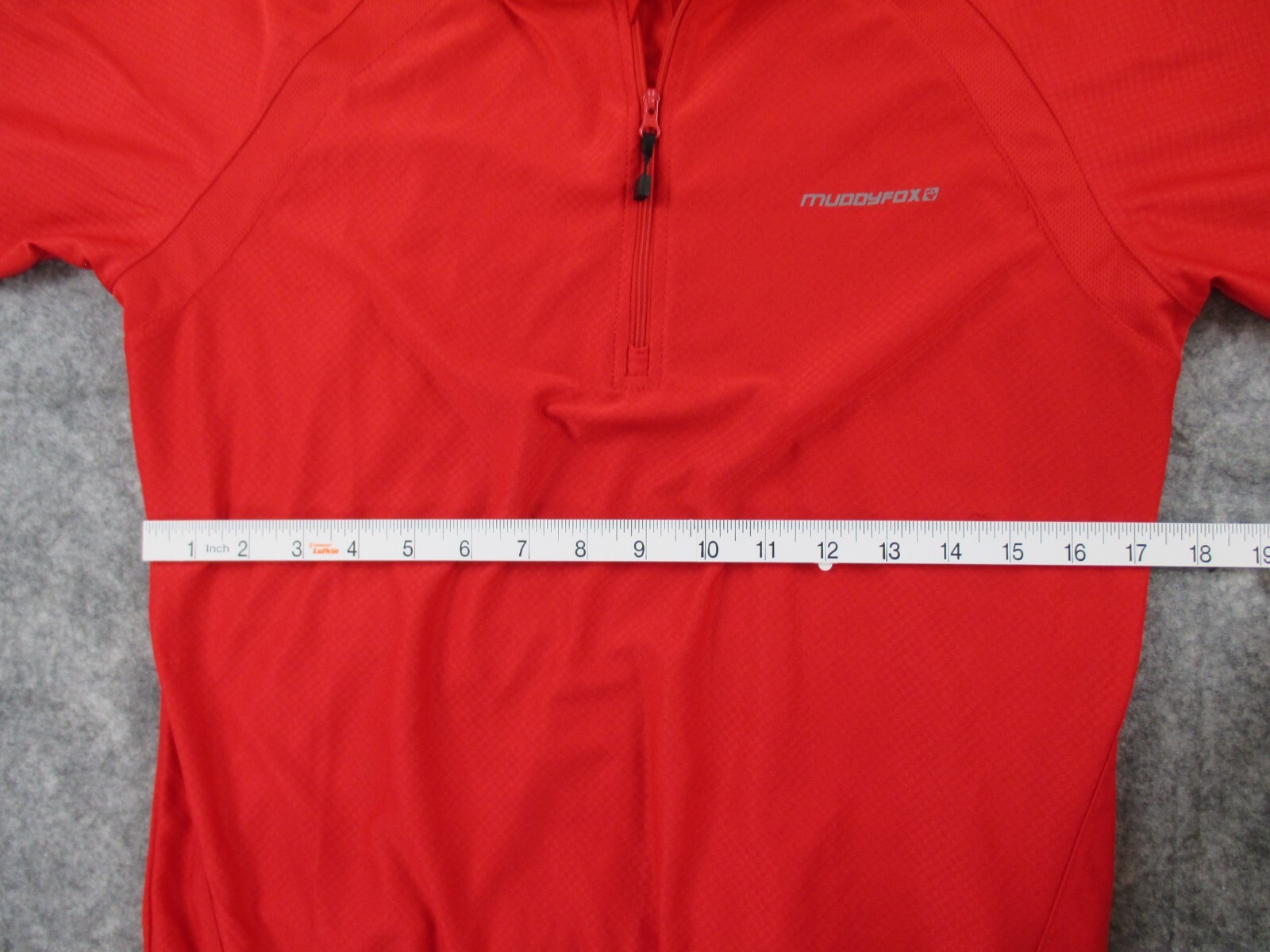 Muddy Fox Cycle Top Jersey Medium Short Sleeve Collared Quarter Zip Red Bike