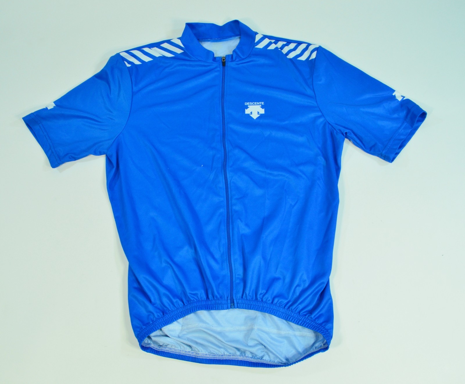 Descente Cycling Jersey Men’s Blue H2Zero Rear Pockets Full Zip Bike Medium