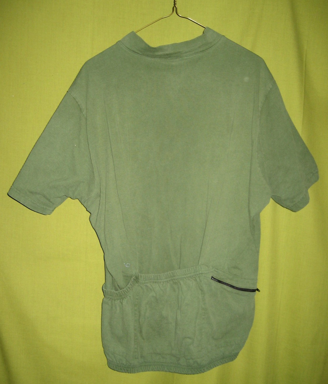 VINTAGE 90s LARGE HARDWARE CYCLING JERSEY SHIRT SIZE XL COTTON USA GREEN W/ZIPPE