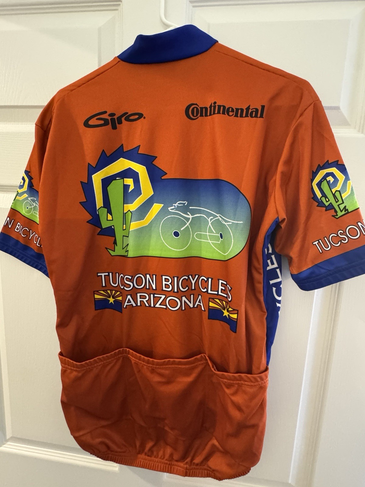 VOmax Tucson Bicycles Arizona Cycling Jersey Men’s XL Orange Blue Short Sleeve