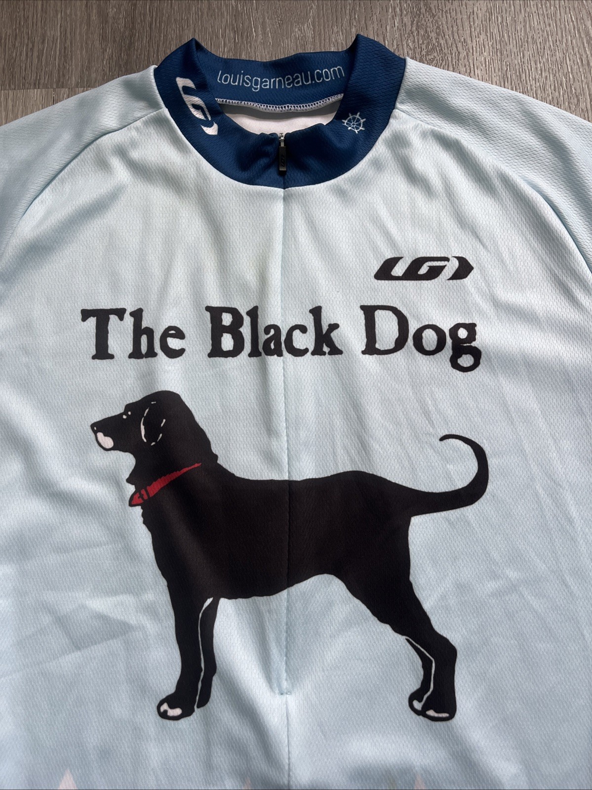 LIMITED EDITION Louis Garneau THE BLACK DOG 1/2 Zip SS Cycling Jersey BLUE XL