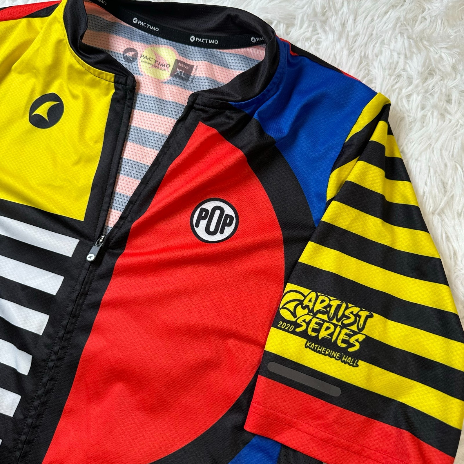 Pactimo Artist Series Katherine Hall Cycling Jersey Men’s XL Full Zip Bike Shirt