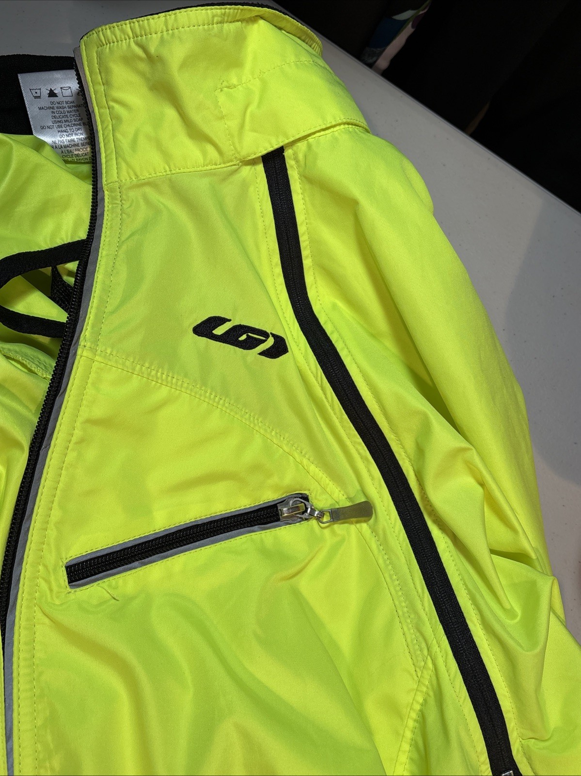 Cycling Jacket Vest LG Louis Garneau Convertible Cabriolet Hi-Vis M