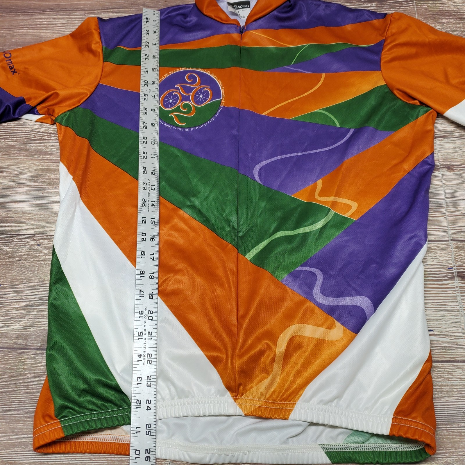 Vomax Size Large Short Sleeve Cycling Jersey Shirt Indiana Hilly Hundred Vintage