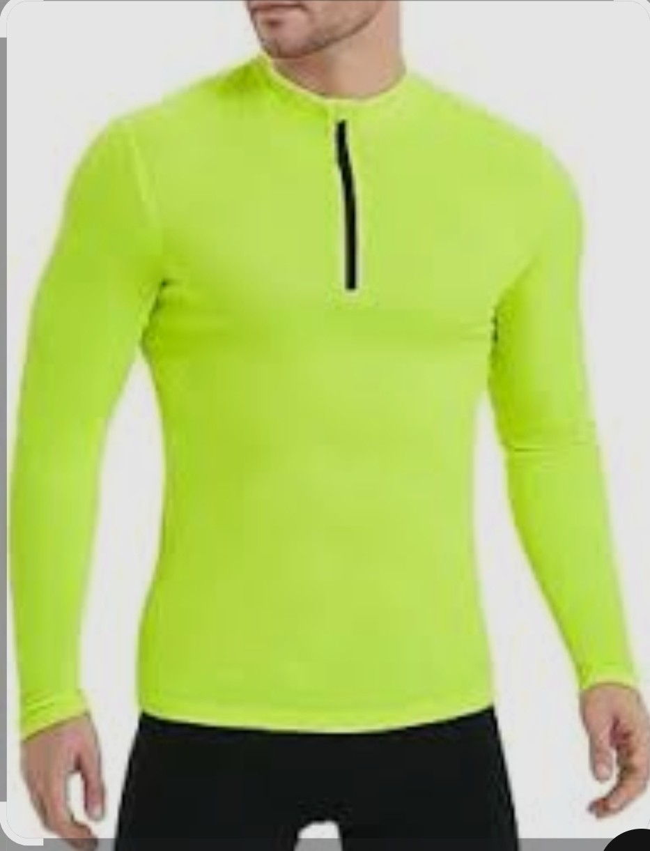 Men’s Long Sleeve Shirt Cycling Jerseys Green Size Small