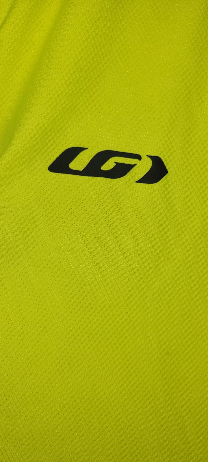 Louis Garneau Mens Large Neon Yellow Full Zip Breathable Back Pocket Race Jersey