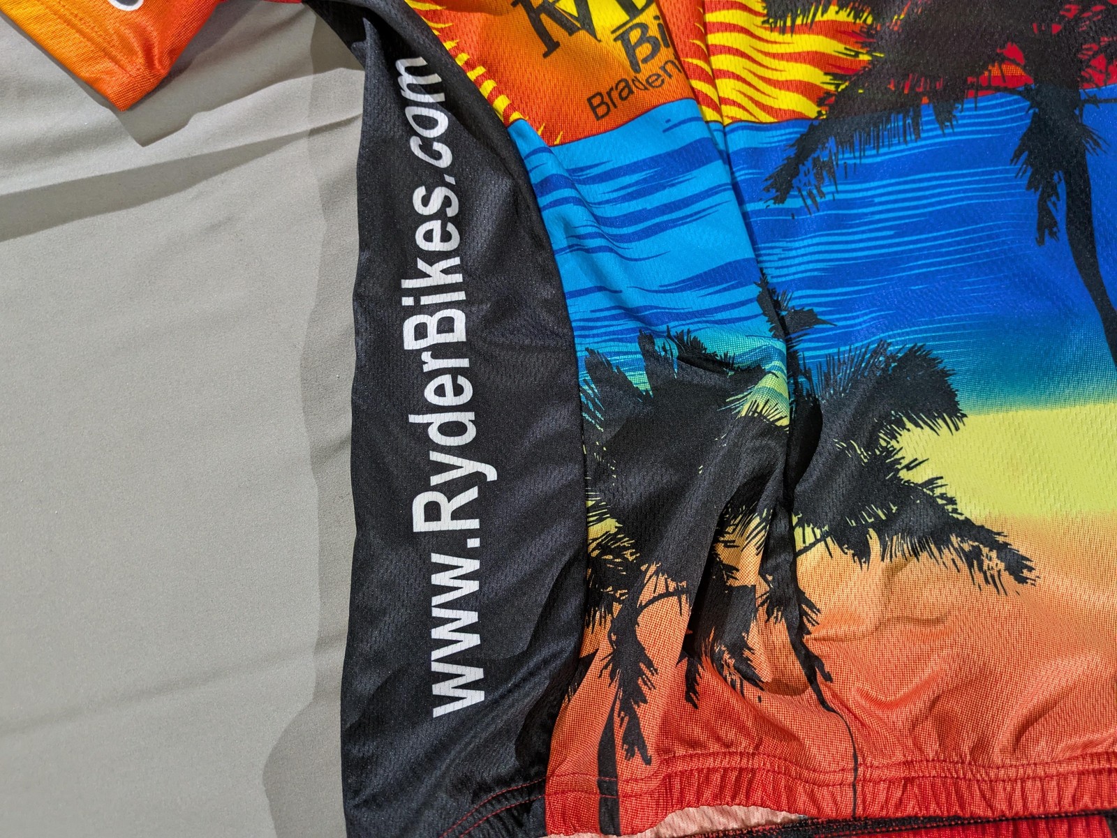 Z Bikewear Ryder Bikes Cycling Jersey Mens XL Palm Sunset Bradenton FL