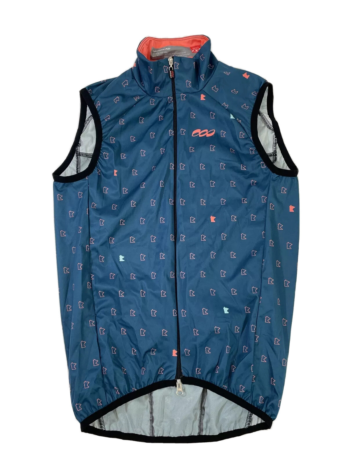 Podiumwear Men’s XXS Boys Lightweight Cycling Vest Blue Minnesota Made
