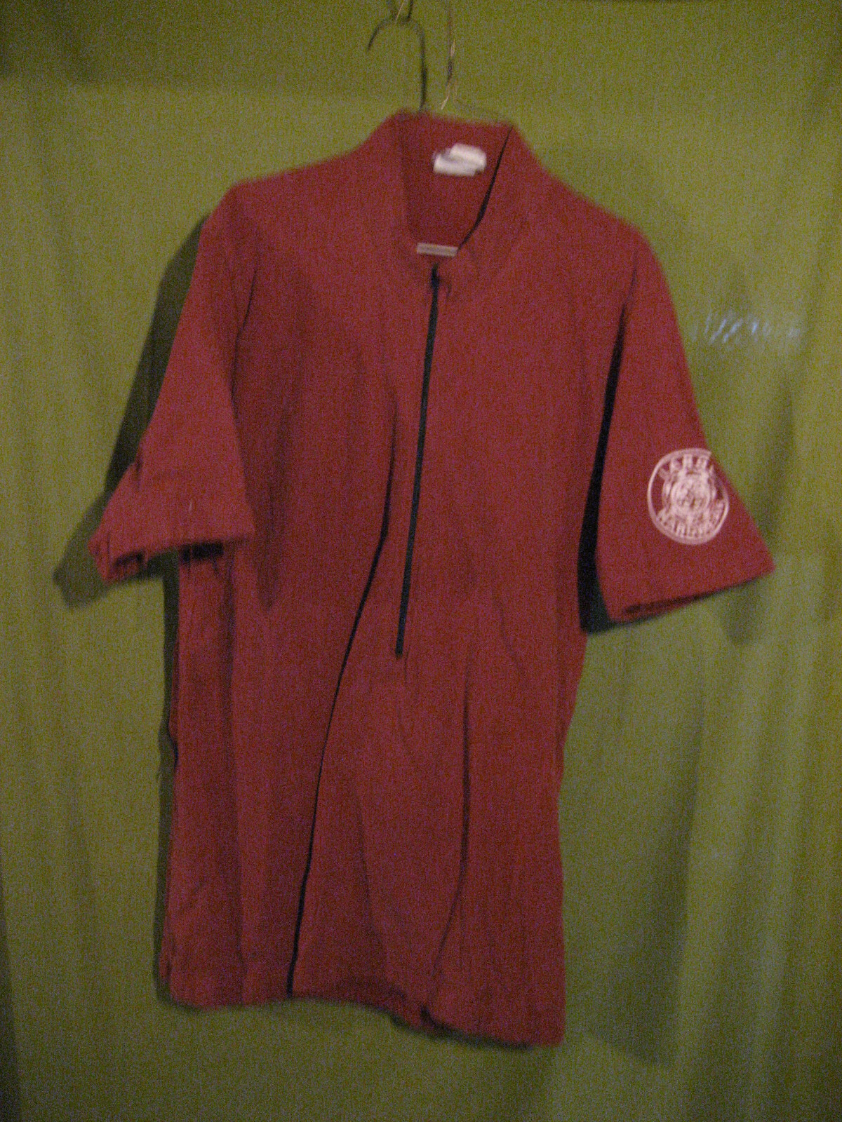 VINTAGE 90s LARGE HARDWARE CYCLING JERSEY SHIRT SIZE XXL COTTON USA RUST COLOR