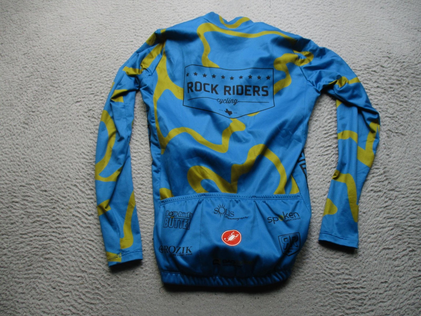 Castelli Rock Riders Cycling Jersey Mens Small Blue Long Sleeve Road Bike Shirt