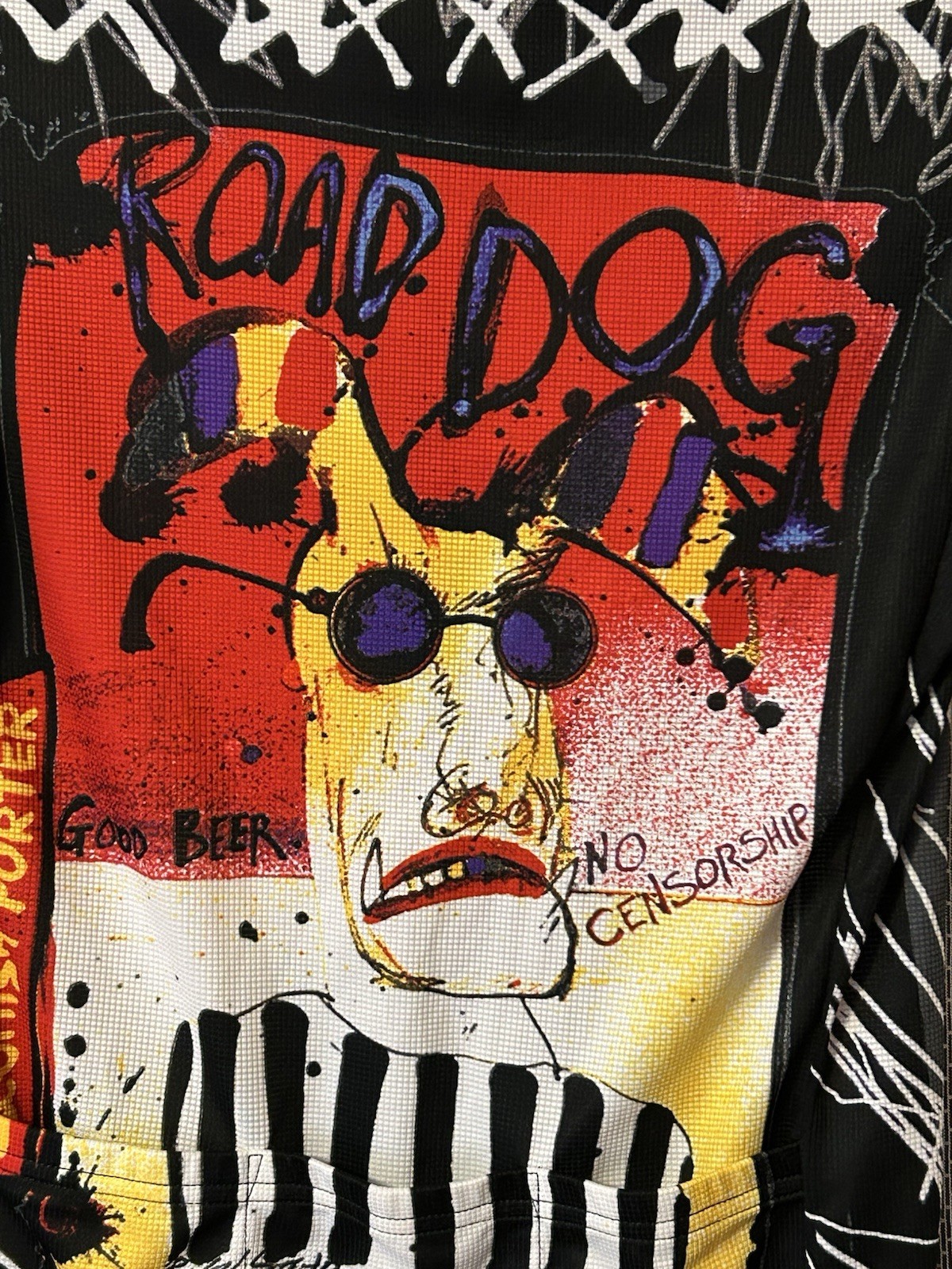 Ralph Steadman Colorado Cyclist Road Dog Bicycle Jersey Sz small