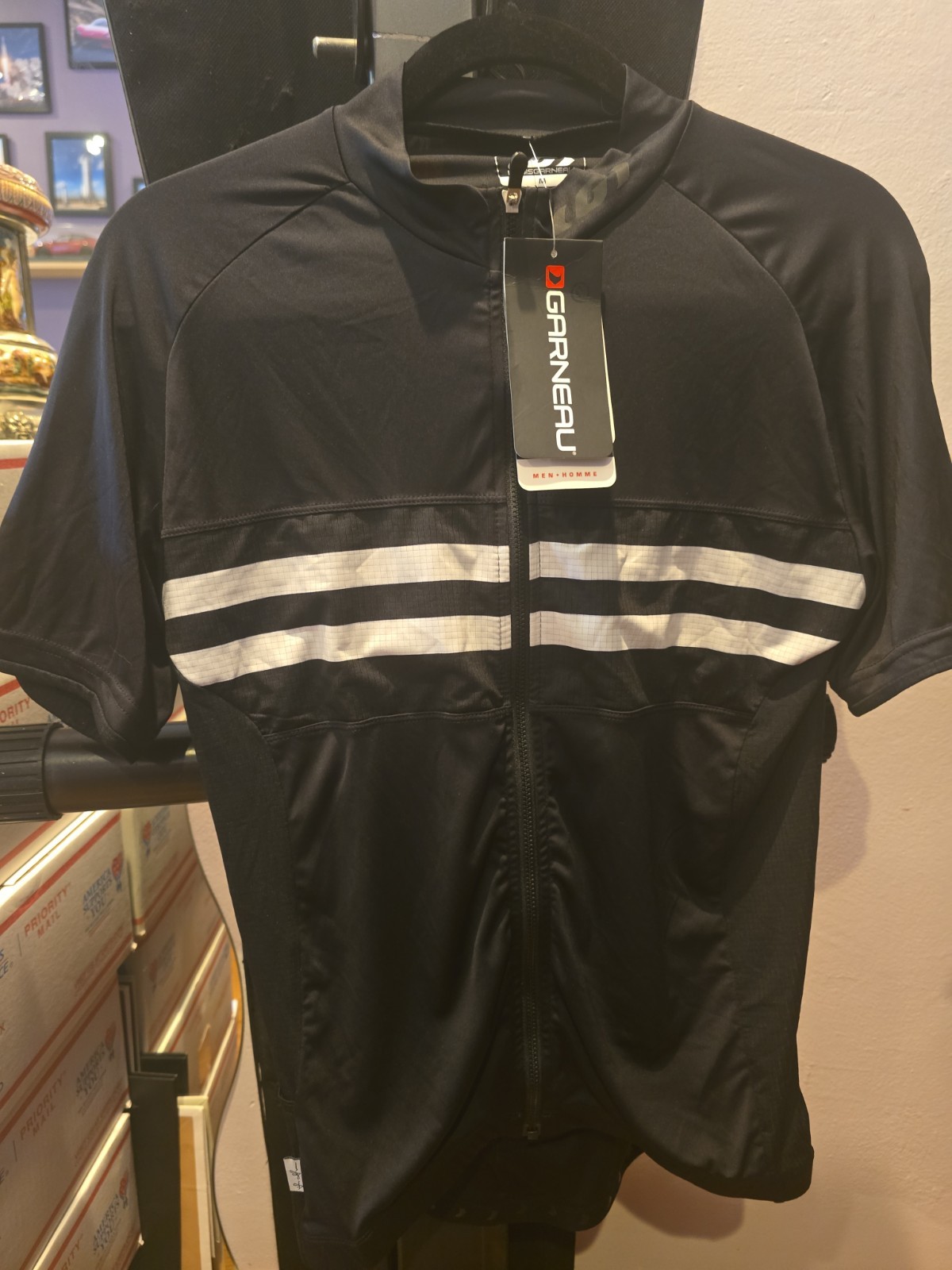 Men’s Louis Garneau Black & White Cycling Jersey M New Tags Road Bike Trek