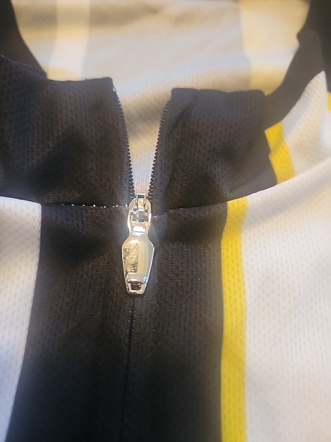 Myneko Bicycle Jersey Mens XXXL 100% Polyester Full Zip Black/White/Yellow