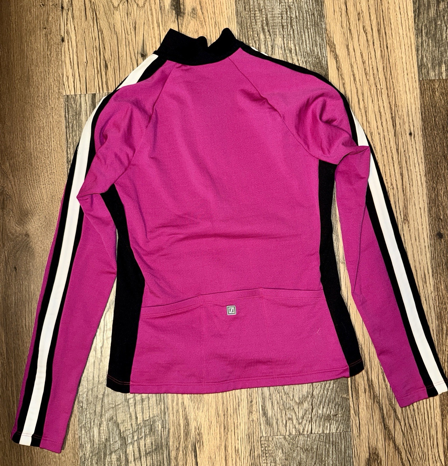 Shebeest Women’s Cycling Jersey Pink Black White Long Sleeve M 1/4 Zip Pockets