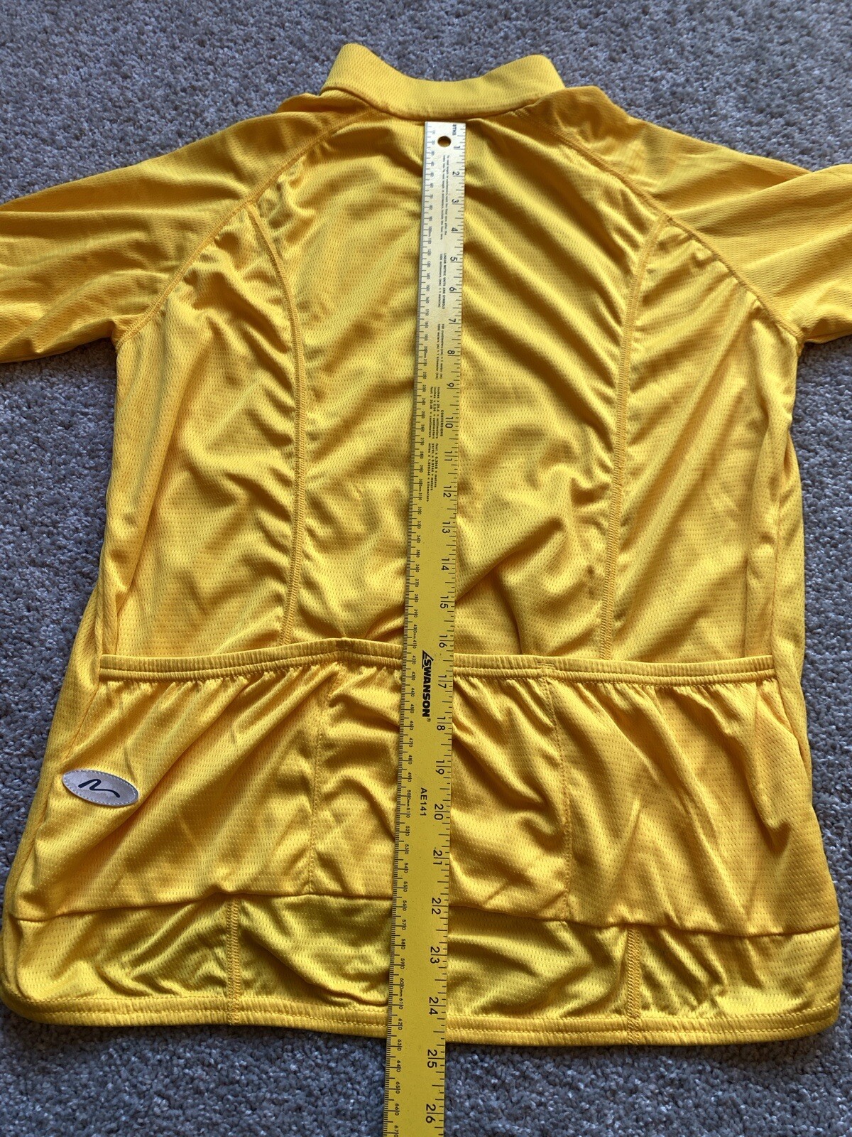 Vintage Nashbar Cycling Jersey Mens Large Yellow Bike 3/4 Zip Back Pockets