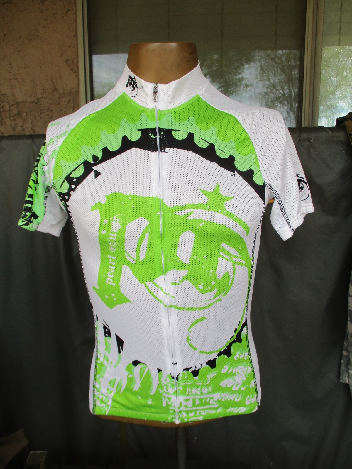 PEARL IZUMI Green White Black BIG RING Cycling Jersey, Riding Shirt, SMALL