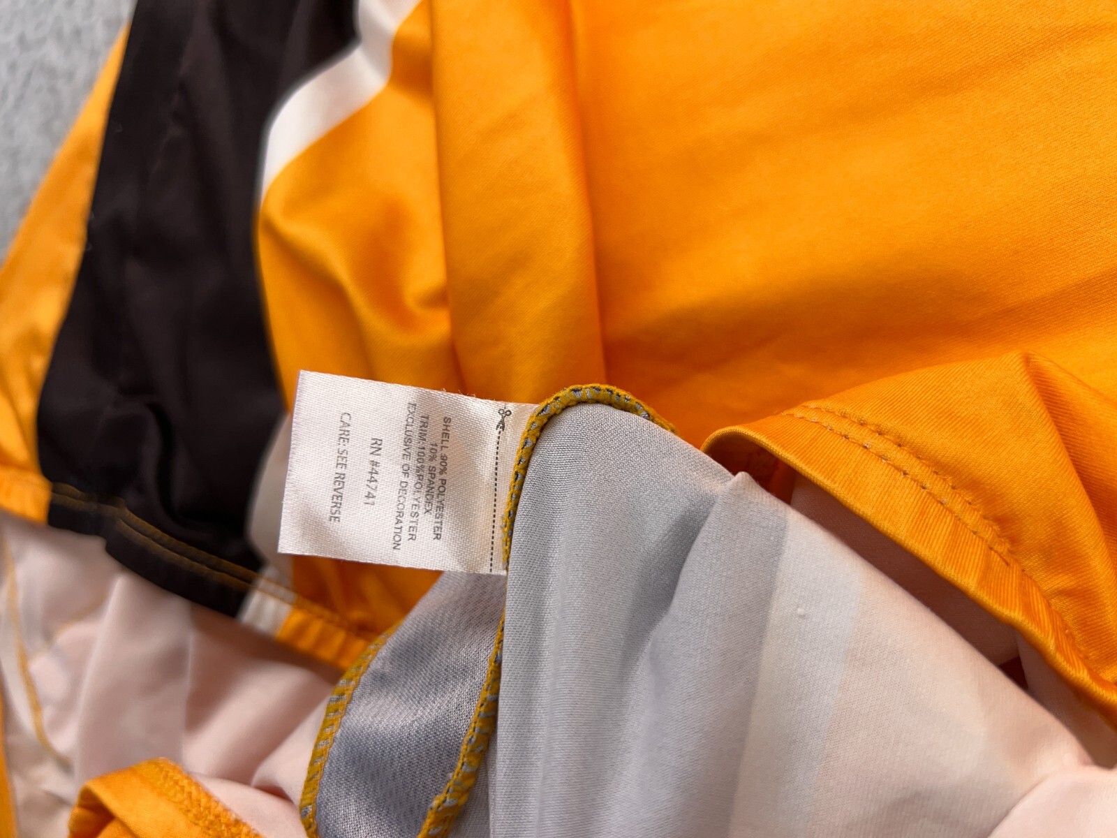Trayl Cycling Jersey Mens Large Orange Gray 1/2 Zip 100% Polyester Pockets