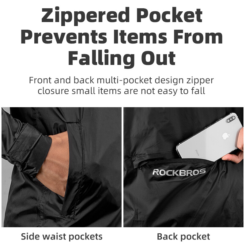 RockBros Cycling Jacket Sets Bike Raincoat Rain Pant Waterproof Jersey Pant Suit