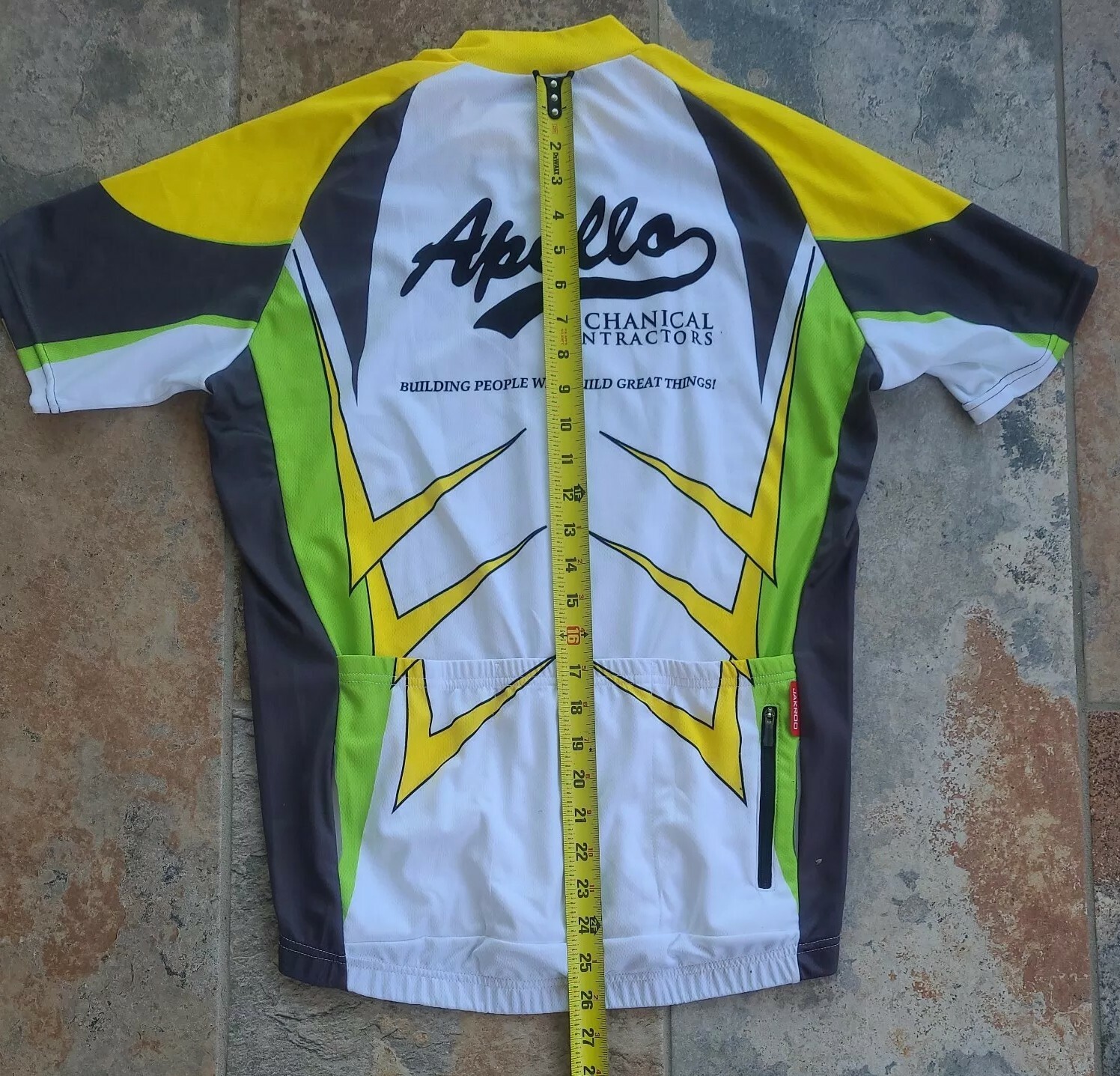 Jakroo Men Size Large Cycling Jersey Full Zip “Apollo Mechanical Contractors”