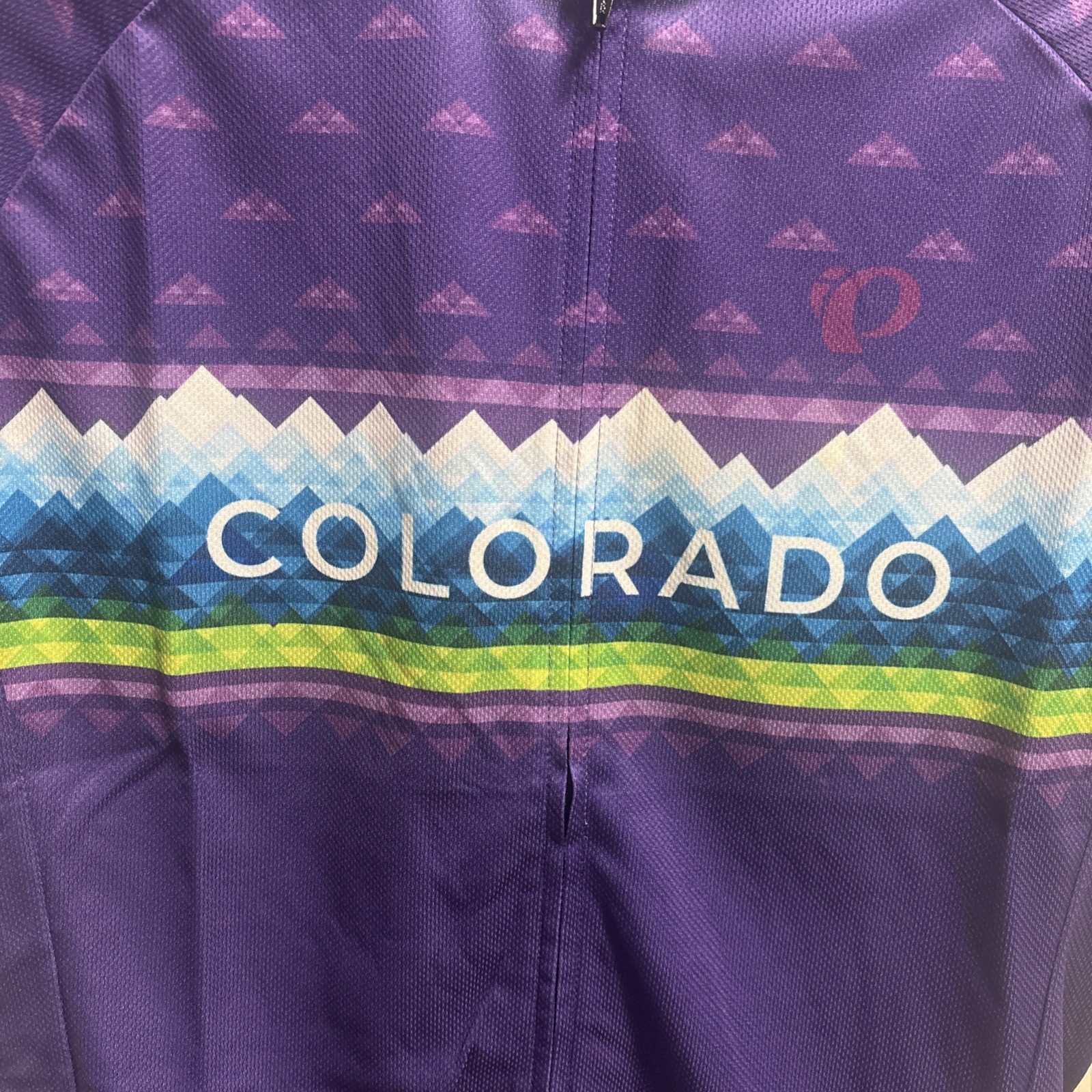 Pearl Izumi Quest Full Zip Short Sleeve Bike Jersey Colorado Mountains Womens M