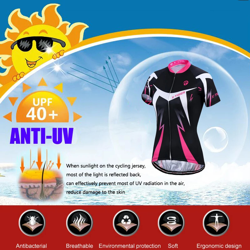 Women’s Cycling Jersey Set Summer Anti-UV Cycling Bicycle Clothing Quick