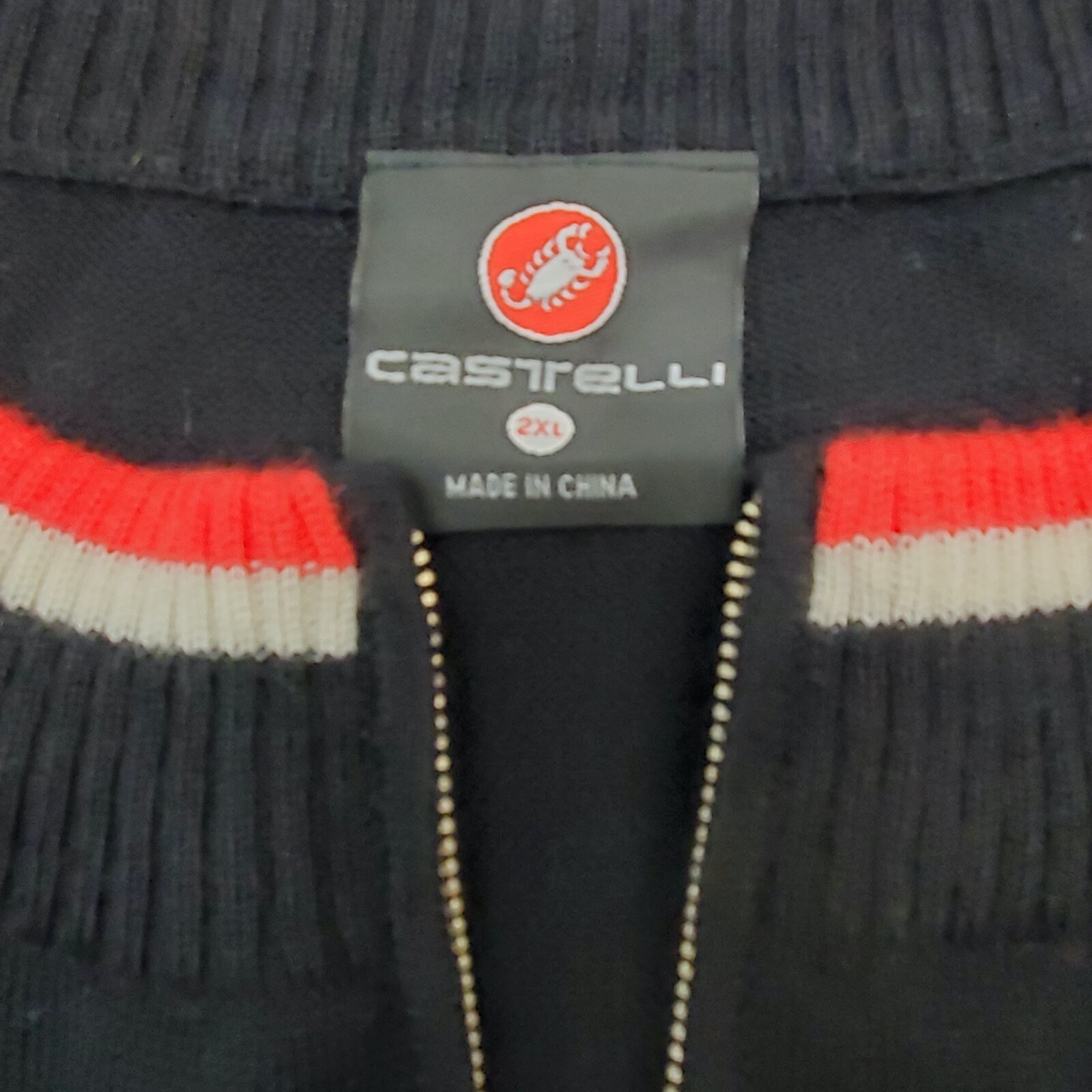 Castelli Wool Blend 1/4 Zip Bicycle Jersey Made in China 2XL
