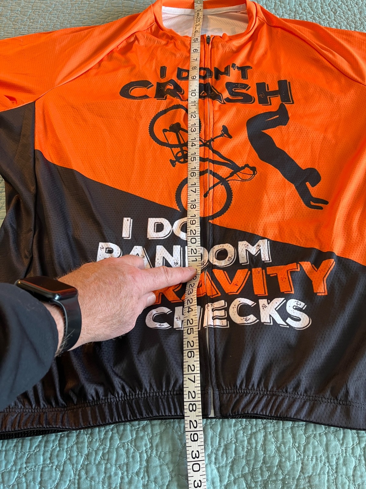 Men’s XXL Orange/Black I Don’t Crash short sleeve full zip cycling jersey