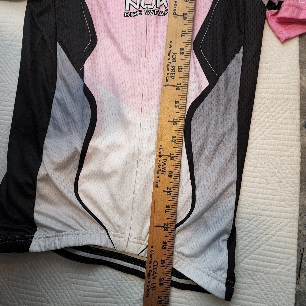 Nuckily SIze M Full Zip Cycling Jersey Pink Black White Women’s