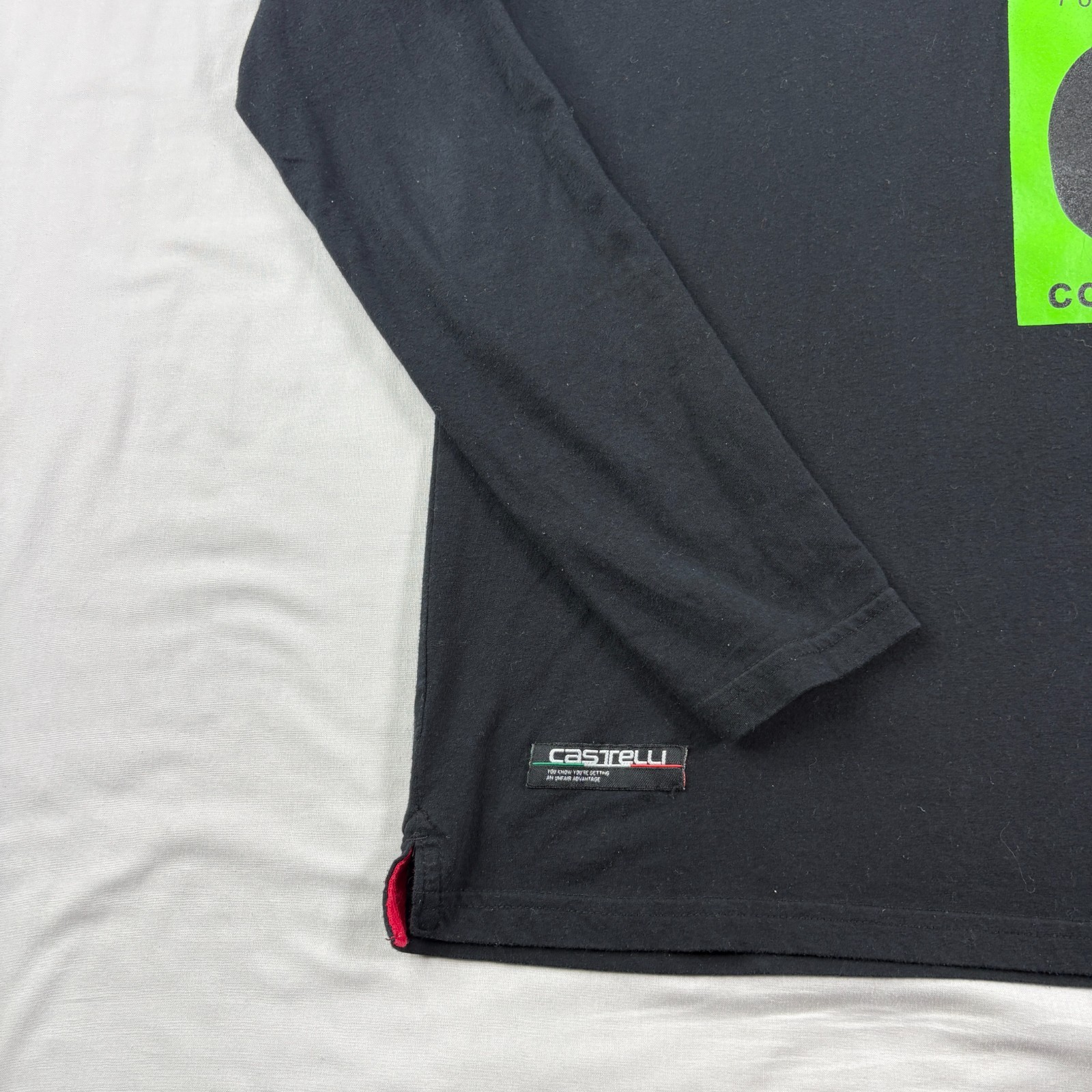 Castelli Cycling Shirt Mens Small Black Graphic Crew Neck Stretch Casual