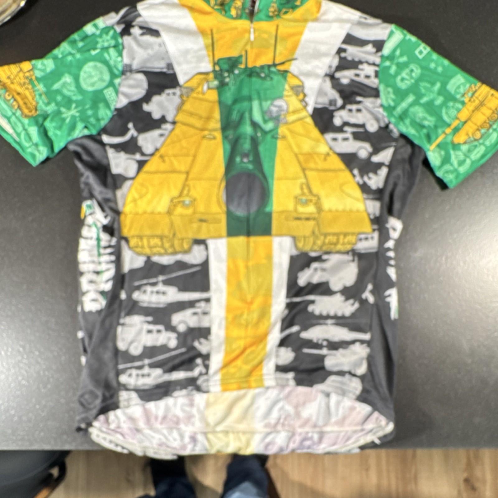 Primal Military Men’s Cycling Jersey Short Sleeve Green Yellow Black