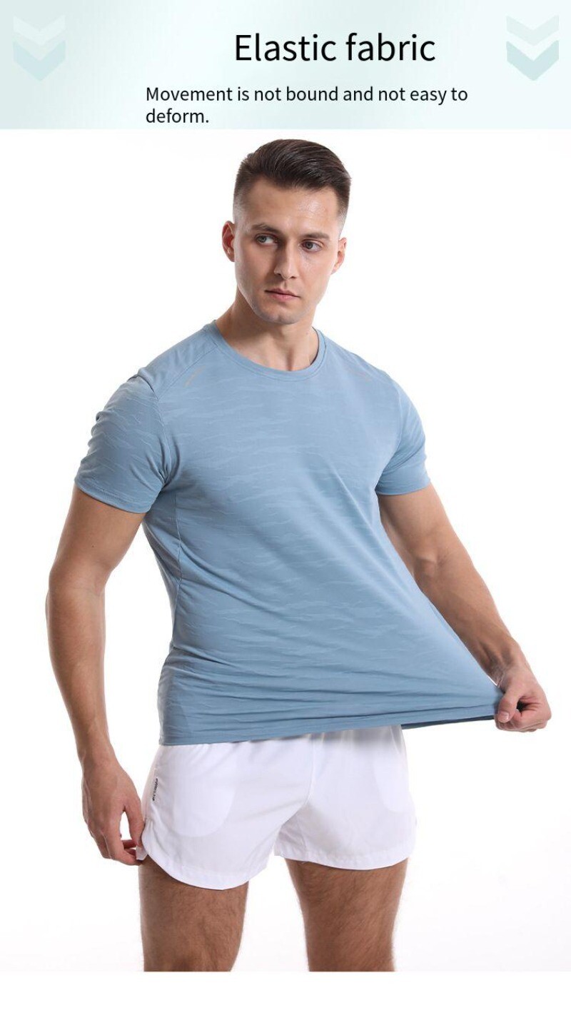 Men’s Casual Slim Fit Training Sweatshirt Quick Drying Short Sleeve T-shirt