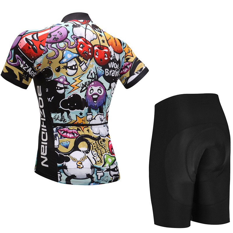 Men’s Bike Clothing Cartoon Cycling Jersey and Padded (Bib) Shorts Kit S-5XL