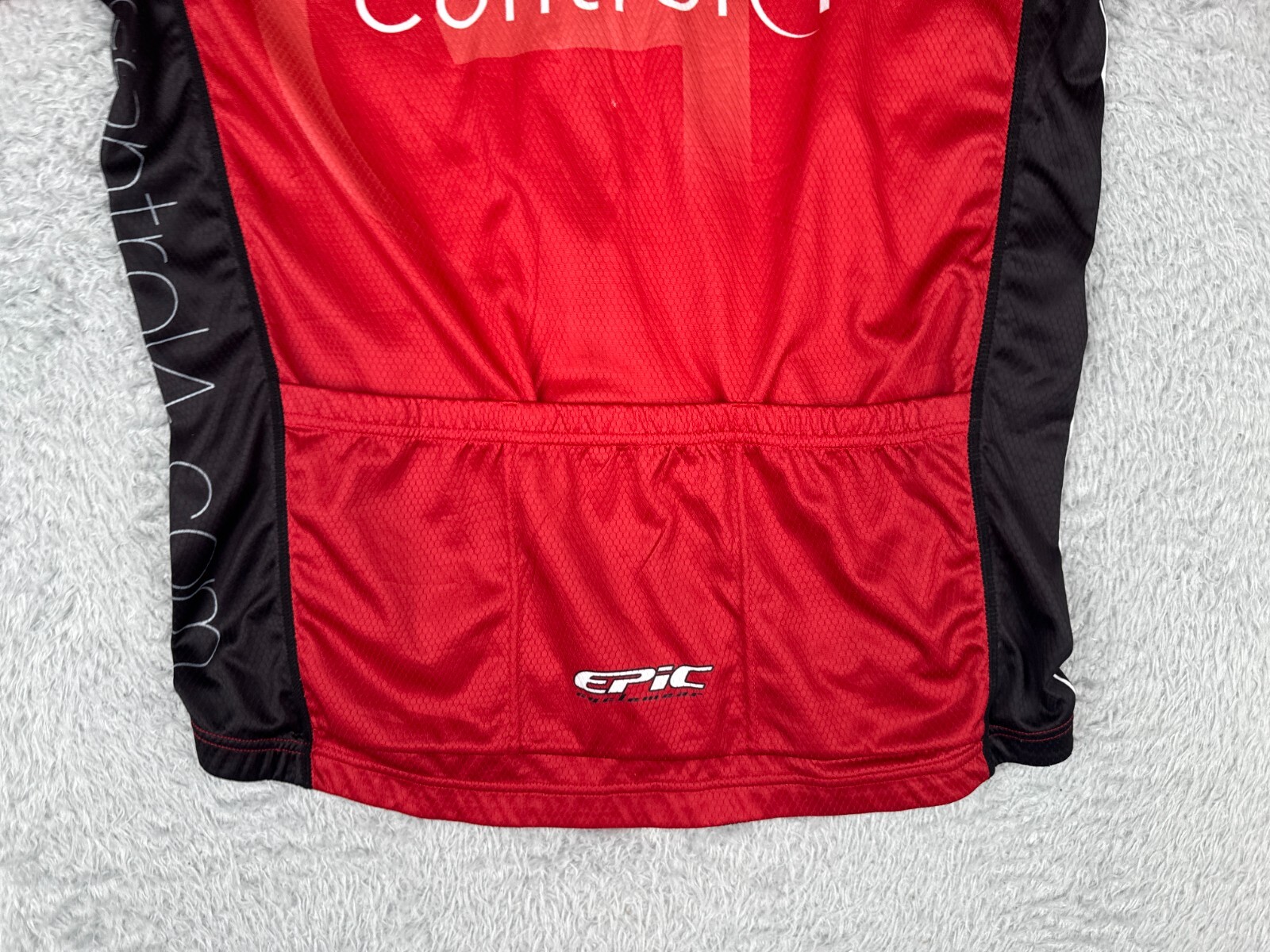 Epic Cyclewear Cycling Jersey Adult Large Red Black Full Zip Control4 Poly READ